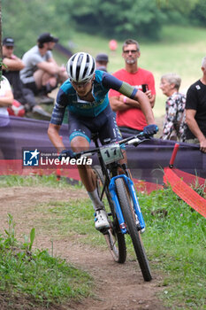 2023-07-02 - Mario Bair (AUT) in action during XCO U23 Men race, at UCI MTB World Series 2023, Val di Sole stage on July 02, 2023 in Val di Sole, Trento, Italy. - UCI MTB WORLD CUP - XCO U23 MEN RACE - MTB - MOUNTAIN BIKE - CYCLING