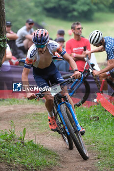 2023-07-02 - Andreas Emanuele Vittone (ITA) in action during XCO U23 Men race, at UCI MTB World Series 2023, Val di Sole stage on July 02, 2023 in Val di Sole, Trento, Italy. - UCI MTB WORLD CUP - XCO U23 MEN RACE - MTB - MOUNTAIN BIKE - CYCLING