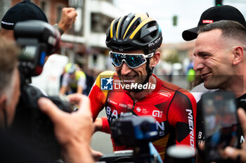 2023-09-16 - Wout Poels (Bahrain Victorious) after winning the the stage 20 of the Spanish bicycle race La Vuelta on September 16, 2023 in Guadarrama, Spain - LA VUELTA - STAGE 20 - MANZANARES EL REAL - GUADARRAMA - SPANISH LA VUELTA - CYCLING