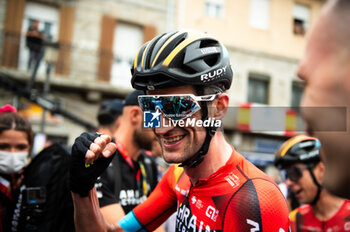 2023-09-16 - Wout Poels (Bahrain Victorious) after winning the the stage 20 of the Spanish bicycle race La Vuelta on September 16, 2023 in Guadarrama, Spain - LA VUELTA - STAGE 20 - MANZANARES EL REAL - GUADARRAMA - SPANISH LA VUELTA - CYCLING