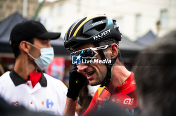 2023-09-16 - Wout Poels (Bahrain Victorious) after winning the the stage 20 of the Spanish bicycle race La Vuelta on September 16, 2023 in Guadarrama, Spain - LA VUELTA - STAGE 20 - MANZANARES EL REAL - GUADARRAMA - SPANISH LA VUELTA - CYCLING