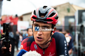 16/09/2023 - Geraint Howell Thomas (Ineos Grenadiers) responds to journalists after the stage 20 of the Spanish bicycle race La Vuelta on September 16, 2023 in Guadarrama, Spain - LA VUELTA - STAGE 20 - MANZANARES EL REAL - GUADARRAMA - SPANISH LA VUELTA - CICLISMO