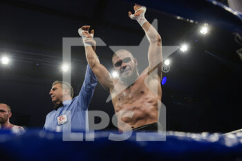 24/02/2023 - Khalil El Harraz (ITA) winner of the boxing match valid for the European IBF Latino Middleweight Title on Febraury 24, 2023 at PalaTorrino in Rome, Italy. - IBF LATIN MIDDLEWEIGHT TITLE - MIRKO DI CARLANTONIO VS KHALIL EL HARRAZ - BOXE - CONTATTO