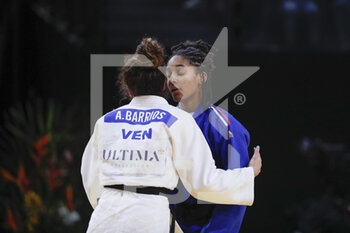 2023-02-04 - Melkia Auchecorne (FRA) (Association Sports de Chelles) competed in Women -63kg category lost against Anriquelis Barrios (VEN) during the International Judo Paris Grand Slam 2023 (IJF) on February 4, 2023 at Accor Arena in Paris, France - JUDO - PARIS GRAND SLAM 2023 - JUDO - CONTACT