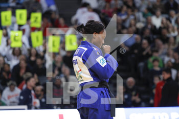 2023-02-04 - Priscilla Gneto (FRA) (US Orleans Loiret Judo Jujitsu)competed in Women -57kg category won her semi final against Telma Monteiro (POR) during the International Judo Paris Grand Slam 2023 (IJF) on February 4, 2023 at Accor Arena in Paris, France - JUDO - PARIS GRAND SLAM 2023 - JUDO - CONTACT
