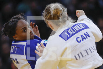 04/02/2023 - Priscilla Gneto (FRA) (US Orleans Loiret Judo Jujitsu) competed in Women -57kg category won the gold medal against Jessica Klimkait (CAN) during the International Judo Paris Grand Slam 2023 (IJF) on February 4, 2023 at Accor Arena in Paris, France - JUDO - PARIS GRAND SLAM 2023 - JUDO - CONTATTO