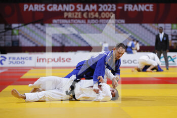 2023-02-05 - Aurelien Bonferroni (SUI) lost at the first round against Loic Pietri (FRA) during the International Judo Paris Grand Slam 2023 (IJF) on February 5, 2023 at Accor Arena in Paris, France - JUDO - PARIS GRAND SLAM 2023 - JUDO - CONTACT