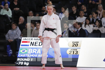 2023-02-05 - Hilde Jager (NED) won against Alexia Castilhos (BRA) during the International Judo Paris Grand Slam 2023 (IJF) on February 5, 2023 at Accor Arena in Paris, France - JUDO - PARIS GRAND SLAM 2023 - JUDO - CONTACT