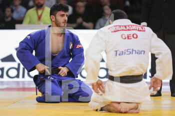 2023-02-05 - Lorenzo Parodi (ITA) lost against Tato Grigalashvili (GEO) during the International Judo Paris Grand Slam 2023 (IJF) on February 5, 2023 at Accor Arena in Paris, France - JUDO - PARIS GRAND SLAM 2023 - JUDO - CONTACT