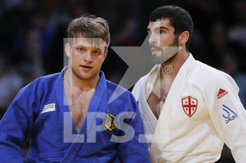 2023-02-05 - Timo Cavelius (GER) took the silver medal by loosing against Tato Grigalashvili (GEO) during the International Judo Paris Grand Slam 2023 (IJF) on February 5, 2023 at Accor Arena in Paris, France - JUDO - PARIS GRAND SLAM 2023 - JUDO - CONTACT