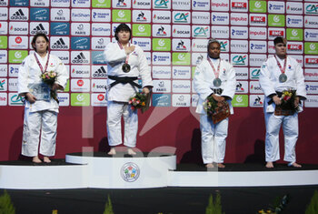 2023-02-05 - Maya Akiba of Japan Silver medal, Ha-yun Kim of Korea Gold medal, Romane Dicko of France and Julia Tolofua of France Bronze medal, Women's +78Kg during the Judo Paris Grand Slam 2023 on February 5, 2023 at Accor Arena in Paris, France - JUDO - PARIS GRAND SLAM 2023 - JUDO - CONTACT