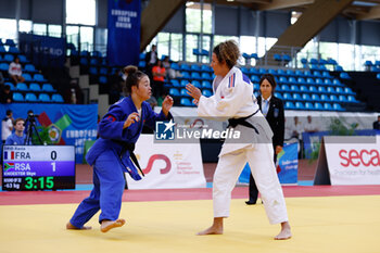 2023-06-10 - Rania Drid (FRA) and Skye Knoester (RSA), Women -63 kg during the Madrid European Open 2023, European Judo Union event on June 10, 2023 at Polideportivo Municipal de Gallur in Madrid, Spain - JUDO - MADRID EUROPEAN OPEN 2023 - JUDO - CONTACT