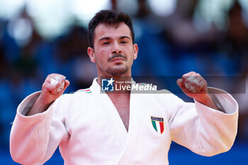 2023-06-10 - Biagio d'Angelo (ITA) celebrates the bronze medal, Men -66 kg during the Madrid European Open 2023, European Judo Union event on June 10, 2023 at Polideportivo Municipal de Gallur in Madrid, Spain - JUDO - MADRID EUROPEAN OPEN 2023 - JUDO - CONTACT