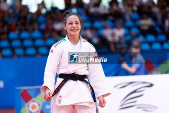 2023-06-10 - Giulia Carna (ITA) celebrates the gold medal, Women -52 kg during the Madrid European Open 2023, European Judo Union event on June 10, 2023 at Polideportivo Municipal de Gallur in Madrid, Spain - JUDO - MADRID EUROPEAN OPEN 2023 - JUDO - CONTACT