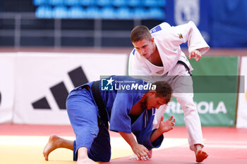 2023-06-11 - Daniel Nieto (ESP) and Lucas Huillet (FRA), Men -90 kg during the Madrid European Open 2023, European Judo Union event on June 11, 2023 at Polideportivo Municipal de Gallur in Madrid, Spain - JUDO - MADRID EUROPEAN OPEN 2023 - JUDO - CONTACT