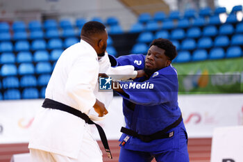 2023-06-11 - Clement Musumadi (COD) and Vasco Rompao (POR), Men +100 kg during the Madrid European Open 2023, European Judo Union event on June 11, 2023 at Polideportivo Municipal de Gallur in Madrid, Spain - JUDO - MADRID EUROPEAN OPEN 2023 - JUDO - CONTACT