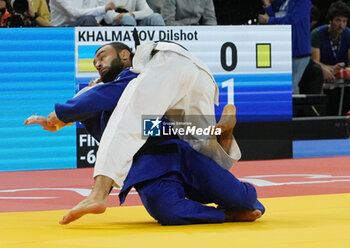 2023-11-03 - Luka Mkheidze of France and Dilshot Khalmatov of Ukraine, Final Men's -60 KG during the European Judo Championships Individuals 2023 on November 3, 2023 at Sud de France Arena in Montpellier, France - JUDO - EUROPEAN CHAMPIONSHIPS 2023 - JUDO - CONTACT