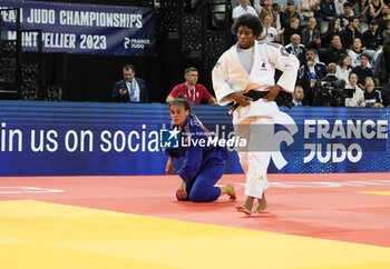 2023-11-04 - Marie-Eve Gahié of France and Elisavet Teltsidou of Greece, Women's -70 KG during the European Judo Championships Individuals 2023 on November 4, 2023 at Sud de France Arena in Montpellier, France - JUDO - EUROPEAN CHAMPIONSHIPS 2023 - JUDO - CONTACT