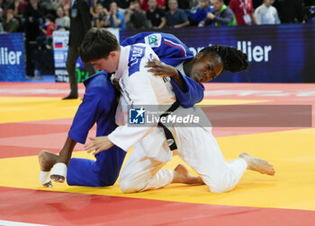 2023-11-04 - Clarisse Agbegnenou of France and Laura Fazliu of Kosovo, Women's -63 KG during the European Judo Championships Individuals 2023 on November 4, 2023 at Sud de France Arena in Montpellier, France - JUDO - EUROPEAN CHAMPIONSHIPS 2023 - JUDO - CONTACT