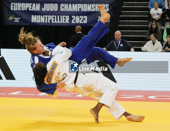 2023-11-04 - Clarisse Agbegnenou of France and Emilia Kanerva of Finland, Women's -63 KG during the European Judo Championships Individuals 2023 on November 4, 2023 at Sud de France Arena in Montpellier, France - JUDO - EUROPEAN CHAMPIONSHIPS 2023 - JUDO - CONTACT