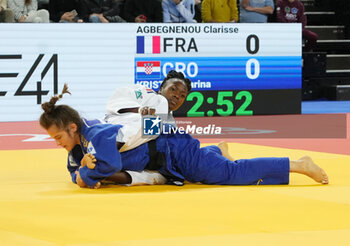 2023-11-04 - Clarisse Agbegnenou of France and Katarina Kristo of Croatia, Women's -63 KG during the European Judo Championships Individuals 2023 on November 4, 2023 at Sud de France Arena in Montpellier, France - JUDO - EUROPEAN CHAMPIONSHIPS 2023 - JUDO - CONTACT