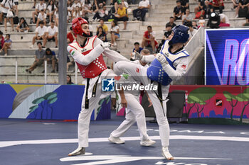 2023-06-09 - Konstantinos CHAMALIDIS (GRE) vs Levente mark JOZSA (HUN) during Semi Finals round Men -68kg of World Taekwondo Grand Prix at Foro Italico, Nicola Pietrangeli Stadium, 9th June 2023, Rome, Italy. - WORLD TAEKWONDO GRAND PRIX DAY1 - TAEKWONDO - CONTACT