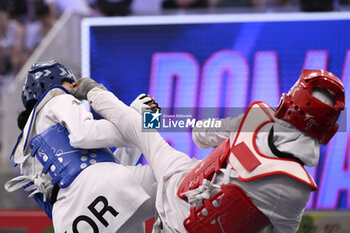 2023-06-09 - Yu-jin KIM (KOR) vs Nahid KIYANICHANDEH (IRI) during Semi Finals round Women -57kg of World Taekwondo Grand Prix at Foro Italico, Nicola Pietrangeli Stadium, 9th June 2023, Rome, Italy. - WORLD TAEKWONDO GRAND PRIX DAY1 - TAEKWONDO - CONTACT