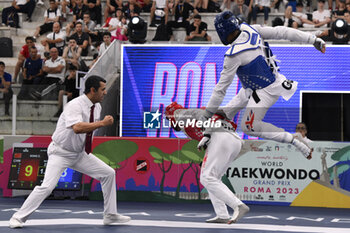 2023-06-09 - Caden CUNNINGHAM (GBR) vs Zhaoxiang SONG (CHN) during Semi Finals round Men +80kg of World Taekwondo Grand Prix at Foro Italico, Nicola Pietrangeli Stadium, 9th June 2023, Rome, Italy. - WORLD TAEKWONDO GRAND PRIX DAY1 - TAEKWONDO - CONTACT