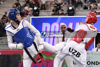 2023-06-09 - Ivan SAPINA (CRO) vs Nikita RAFALOVICH (UZB) during Semi Finals round Men +80kg of World Taekwondo Grand Prix at Foro Italico, Nicola Pietrangeli Stadium, 9th June 2023, Rome, Italy. - WORLD TAEKWONDO GRAND PRIX DAY1 - TAEKWONDO - CONTACT