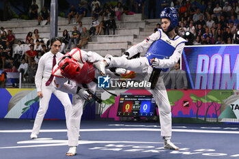 2023-06-11 - Panipak WONGPATTANAKIT (THA) vs Adriana CEREZO IGLESIAS (ESP) during Finals round Women -49kg of World Taekwondo Grand Prix at Foro Italico, Nicola Pietrangeli Stadium, 11th June 2023, Rome, Italy. - WORLD TAEKWONDO GRAND PRIX ROME (DAY3) - TAEKWONDO - CONTACT