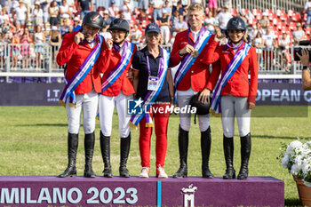 2023-09-01 - Bronze medal for the Austrian team at the FEI European Jumping Championship 2023, Equestrian event on August 30, 2023 at hippodrome Snai San Siro in Milan, Italy - 2023 JUMPING EUROPEAN CHAMPIONSHIP - INTERNATIONALS - EQUESTRIAN