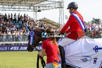 2023-09-03 - Silver Medal WEISHAUPT Philipp of Germany riding Zineday at Individuals Final during the FEI European Jumping Championship 2023, Equestrian event on September 3, 2023 at hippodrome Snai San Siro in Milan, Italy - 2023 JUMPING EUROPEAN CHAMPIONSHIP - INTERNATIONALS - EQUESTRIAN