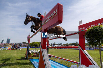 2023-09-03 - KUHNER Max of Austria riding Elektric Blue P during the FEI European Jumping Championship 2023, Equestrian event on September 3, 2023 at hippodrome Snai San Siro in Milan, Italy - 2023 JUMPING EUROPEAN CHAMPIONSHIP - INTERNATIONALS - EQUESTRIAN