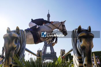 2023-06-24 - Roger Yves Bost riding Cassius Clay VDV Z during the Longines Paris Eiffel Jumping 2023, Longines Global Champions Tour, Equestrian event on June 24, 2023 at Champ de Mars in Paris, France - EQUESTRIAN - PARIS EIFFEL JUMPING 2023 - INTERNATIONALS - EQUESTRIAN