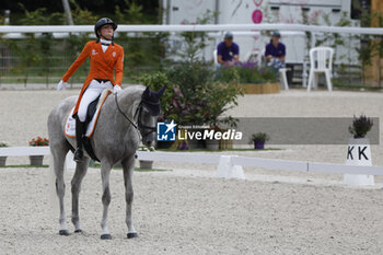 2023-08-11 - Sanne DE JONG (NED) ENJOY competes during the Dressage event during the FEI Eventing European Championship 2023, Equestrian CH-EU-CCI4-L event on August 11 th, 2023 at Haras du Pin in Le Pin-au-Haras, France - EQUESTRIAN - FEI EVENTING EUROPEAN CHAMPIONSHIP 2023 - INTERNATIONALS - EQUESTRIAN