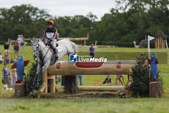 2023-08-12 - Andrew HEFFERNAN (NED) GIDEON during the cross-country event and took the 33 th rank at this event, at the FEI Eventing European Championship 2023, Equestrian CH-EU-CCI4-L event on August 12, 2023 at Haras du Pin in Le Pin-au-Haras, France - EQUESTRIAN - FEI EVENTING EUROPEAN CHAMPIONSHIP 2023 - INTERNATIONALS - EQUESTRIAN