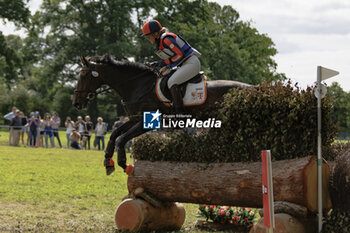 2023-08-12 - ELAINE PEN (NED) DIVALI competes during the cross-country event and gave up at fence FH:24 this event, at the FEI Eventing European Championship 2023, Equestrian CH-EU-CCI4-L event on August 12, 2023 at Haras du Pin in Le Pin-au-Haras, France - EQUESTRIAN - FEI EVENTING EUROPEAN CHAMPIONSHIP 2023 - INTERNATIONALS - EQUESTRIAN
