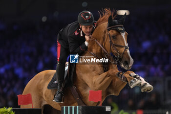 2023-11-12 - Emanuele Gaudiano (ITA) riding Chalouin action during the CSI5* - W Longines FEI World Cup Competition presented by Scuderia 1918 - Verona Jumping at 125th edition of Fieracavalli on November 12, 2023, Verona, Italy. - CSI5* - W LONGINES FEI WORLD CUP COMPETITION - VERONA JUMPING - INTERNATIONALS - EQUESTRIAN