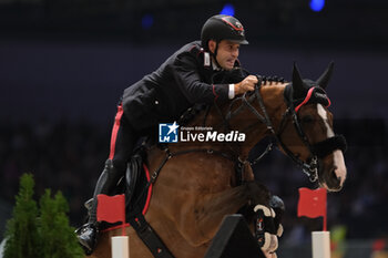 12/11/2023 - Roberto Previtali (ITA) riding Conthargo-Blue in action during the CSI5* - W Longines FEI World Cup Competition presented by Scuderia 1918 - Verona Jumping at 125th edition of Fieracavalli on November 12, 2023, Verona, Italy. - CSI5* - W LONGINES FEI WORLD CUP COMPETITION - VERONA JUMPING - INTERNAZIONALI - EQUITAZIONE