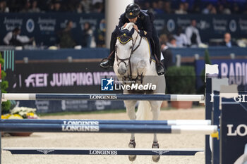 2023-11-11 - Eugenio Grimaldi (ITA) riding Ibiza in action during the CSI5* - International Competition N°5 presented by Crivelli - Verona Jumping at 125th Fieracavalli on November 11, 2023, Verona, Italy. - CSI5* - INTERNATIONAL COMPETITION N°5 - VERONA JUMPING - INTERNATIONALS - EQUESTRIAN
