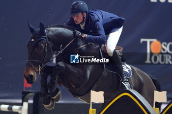 2023-11-11 - Daniel Deusser (GER) riding Loui LN in action during the CSI5* - International Competition N°5 presented by Crivelli - Verona Jumping at 125th Fieracavalli on November 11, 2023, Verona, Italy. - CSI5* - INTERNATIONAL COMPETITION N°5 - VERONA JUMPING - INTERNATIONALS - EQUESTRIAN