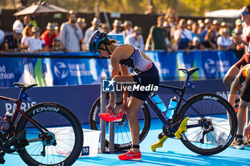 2023-08-17 - 10 Leonie Periault (FRA) aire de transition, during the 2023 World Triathlon Olympic & Paralympic Games Test Event, on August from 17 to 20, 2023 in Paris, France - OLYMPIC GAMES PARIS 2024 - 2023 WORLD TRIATHLON OLYMPIC & PARALYMPIC GAMES TEST EVENT - OLYMPIC GAMES PARIS 2024 - OLYMPIC GAMES