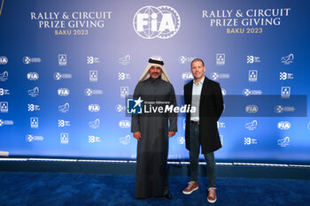 2023-12-09 - AL-ATTIYAH Nasser, FIA Middle-East Rally Championship for Drivers, portrait BAUMEL Mathieu, FIA Middle-East Rally Championship for Co-Drivers, portrait during the 2023 FIA Rally & Circuit Prize Giving Ceremony in Baky on December 9, 2023 at Baku Convention Center in Baku, Azerbaijan - FIA RALLY CIRCUIT PRIZE GIVING 2023 - BAKU - OTHER - MOTORS