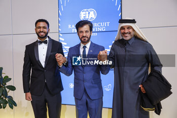 2023-12-09 - BEN SULAYEM Mohamed, FIA President, portrait with AL-ATTIYAH Nasser, FIA Middle-East Rally Championship for Drivers, portrait during the 2023 FIA Rally & Circuit Prize Giving Ceremony in Baky on December 9, 2023 at Baku Convention Center in Baku, Azerbaijan - FIA RALLY CIRCUIT PRIZE GIVING 2023 - BAKU - OTHER - MOTORS