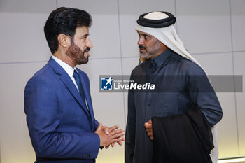 2023-12-09 - BEN SULAYEM Mohamed, FIA President, portrait with AL-ATTIYAH Nasser, FIA Middle-East Rally Championship for Drivers during the 2023 FIA Rally & Circuit Prize Giving Ceremony in Baky on December 9, 2023 at Baku Convention Center in Baku, Azerbaijan - FIA RALLY CIRCUIT PRIZE GIVING 2023 - BAKU - OTHER - MOTORS