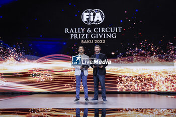 2023-12-09 - AL-FERAIHI Khaled, FIA Middle-East Cup for Cross-Country Bajas for Drivers, portrait with DELAUNAY Sébastien, FIA Middle-East Cup for Cross-Country Bajas for Co-Drivers during the 2023 FIA Rally & Circuit Prize Giving Ceremony in Baky on December 9, 2023 at Baku Convention Center in Baku, Azerbaijan - FIA RALLY CIRCUIT PRIZE GIVING 2023 - BAKU - OTHER - MOTORS