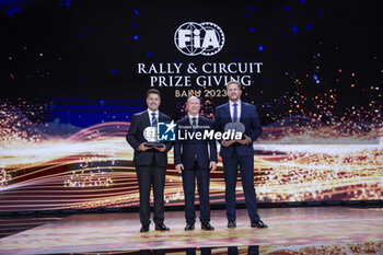 2023-12-09 - COEN Daniel, FIA vi-ce-president for sport with SUNGKAR Rifat, FIA ASIA-PACIFIC Rally Championship for Co-Drivers, portrait and SEARCY Ben, FIA ASIA-PACIFIC Rally Championship for Drivers during the 2023 FIA Rally & Circuit Prize Giving Ceremony in Baky on December 9, 2023 at Baku Convention Center in Baku, Azerbaijan - FIA RALLY CIRCUIT PRIZE GIVING 2023 - BAKU - OTHER - MOTORS