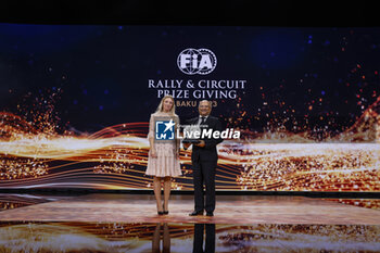 2023-12-09 - NORDKVIST Anna, Vice President for Sport Europe, portrait with team MRF tyres during the 2023 FIA Rally & Circuit Prize Giving Ceremony in Baky on December 9, 2023 at Baku Convention Center in Baku, Azerbaijan - FIA RALLY CIRCUIT PRIZE GIVING 2023 - BAKU - OTHER - MOTORS
