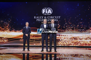 2023-12-09 - THULE Peter, portrait with KORHONEN Roope, FIA WRC3 Championship for Drivers and VIINIKKA Anssi, FIA WRC3 Championship for Co-Drivers during the 2023 FIA Rally & Circuit Prize Giving Ceremony in Baky on December 9, 2023 at Baku Convention Center in Baku, Azerbaijan - FIA RALLY CIRCUIT PRIZE GIVING 2023 - BAKU - OTHER - MOTORS