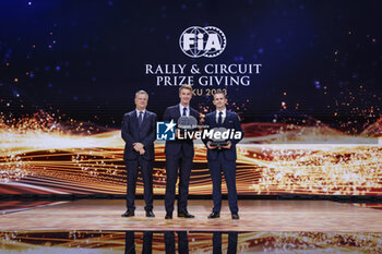 2023-12-09 - THULE Peter, portrait with REGAN Liam, FIA Junior WRC Championship for Co-Drivers and CREIGHTON William, FIA Junior WRC Championship for Drivers during the 2023 FIA Rally & Circuit Prize Giving Ceremony in Baky on December 9, 2023 at Baku Convention Center in Baku, Azerbaijan - FIA RALLY CIRCUIT PRIZE GIVING 2023 - BAKU - OTHER - MOTORS